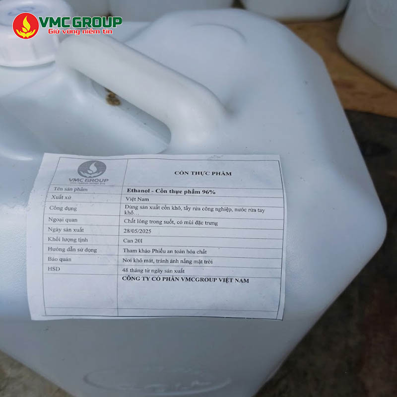 CON ETHANOL 96% THUC PHAM C2H5OH 20 lit