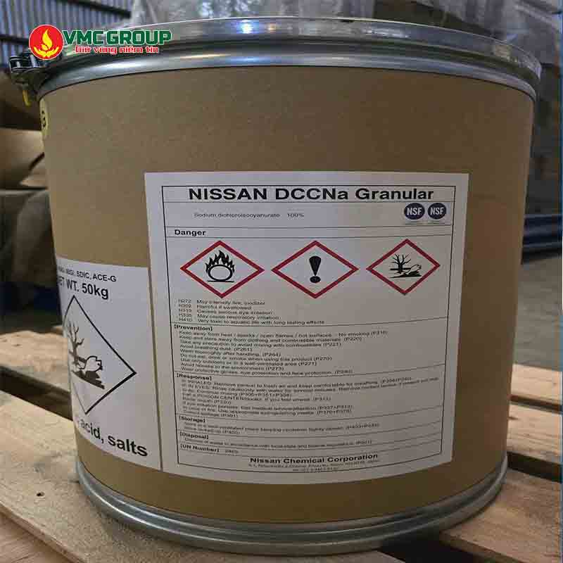 DCCNA DANG HAT NISSAN NHAT BAN THUNG 50KG - SODIUM DICHLOROISOCYANURATE